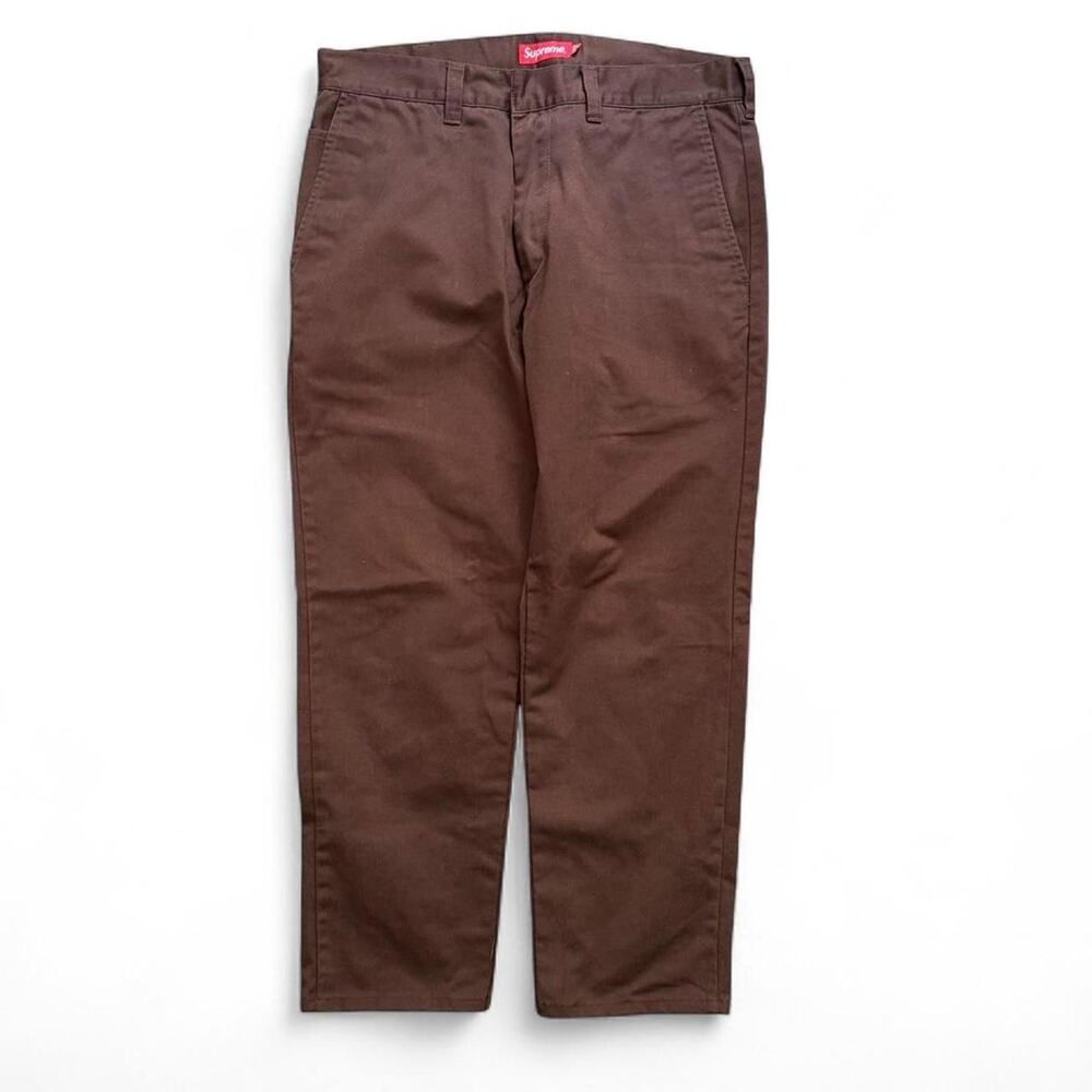 Supreme Streetwear Designer Mens 32x26 Brown Skater Chino Indie Pants